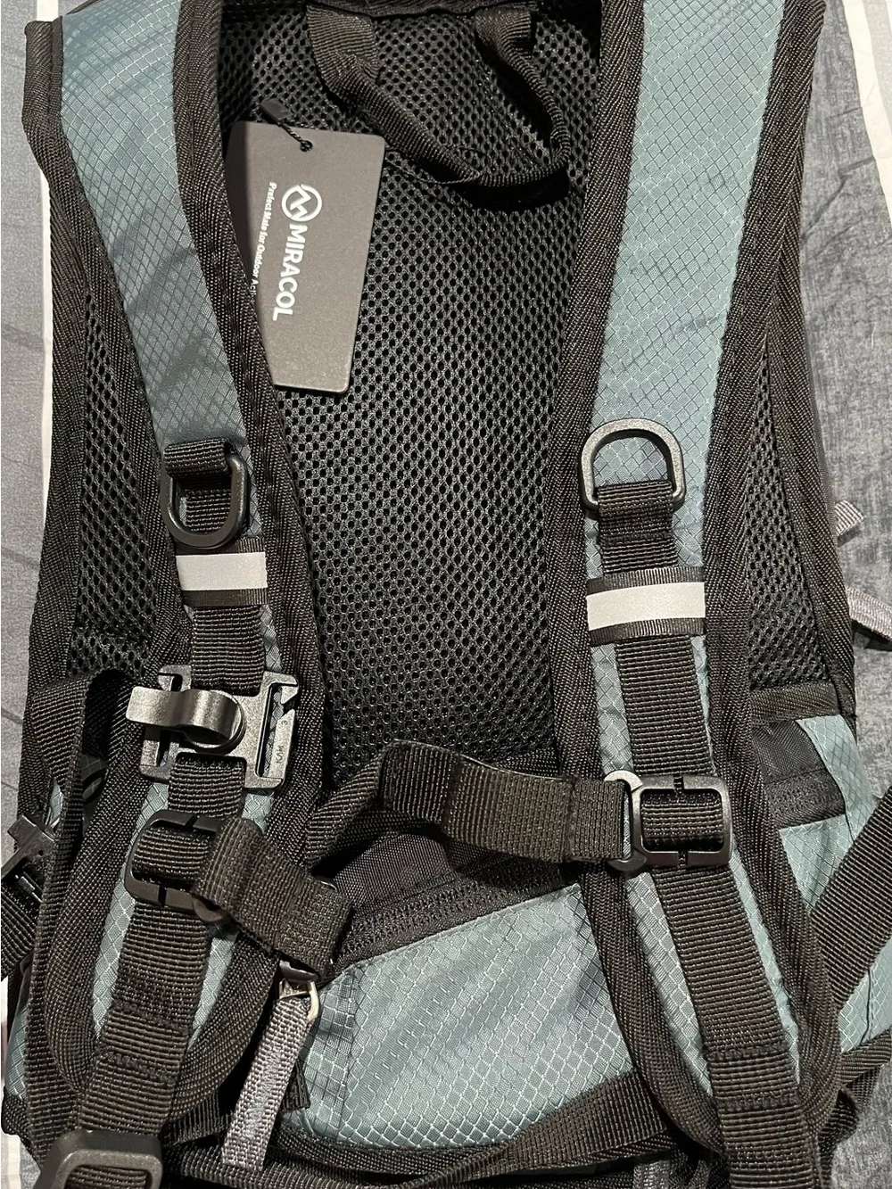 Men's Gray and Black Daypack Backpack